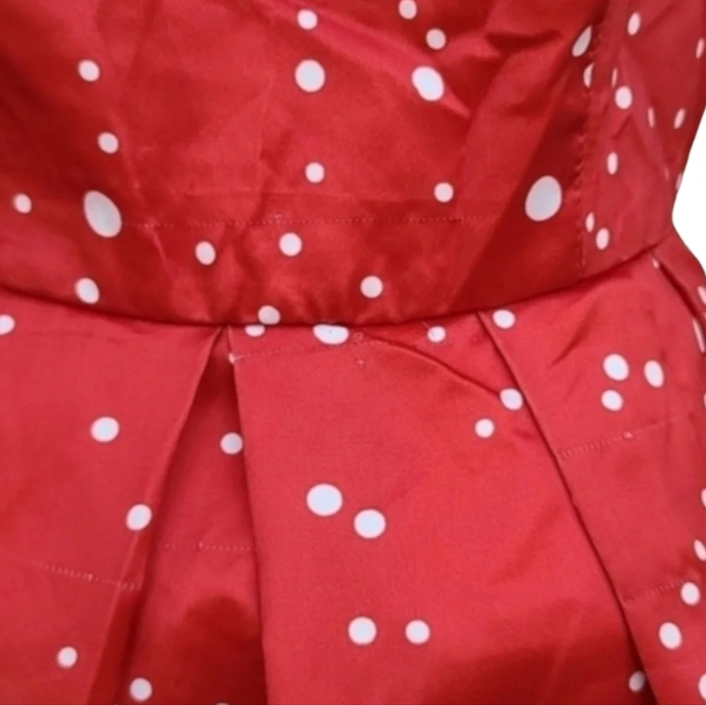 VINTAGE CHRISTMAS HOLIDAY Dress Small 4 6 Rockabilly Pin Up Off Shoulder Festive - Picture 10 of 14